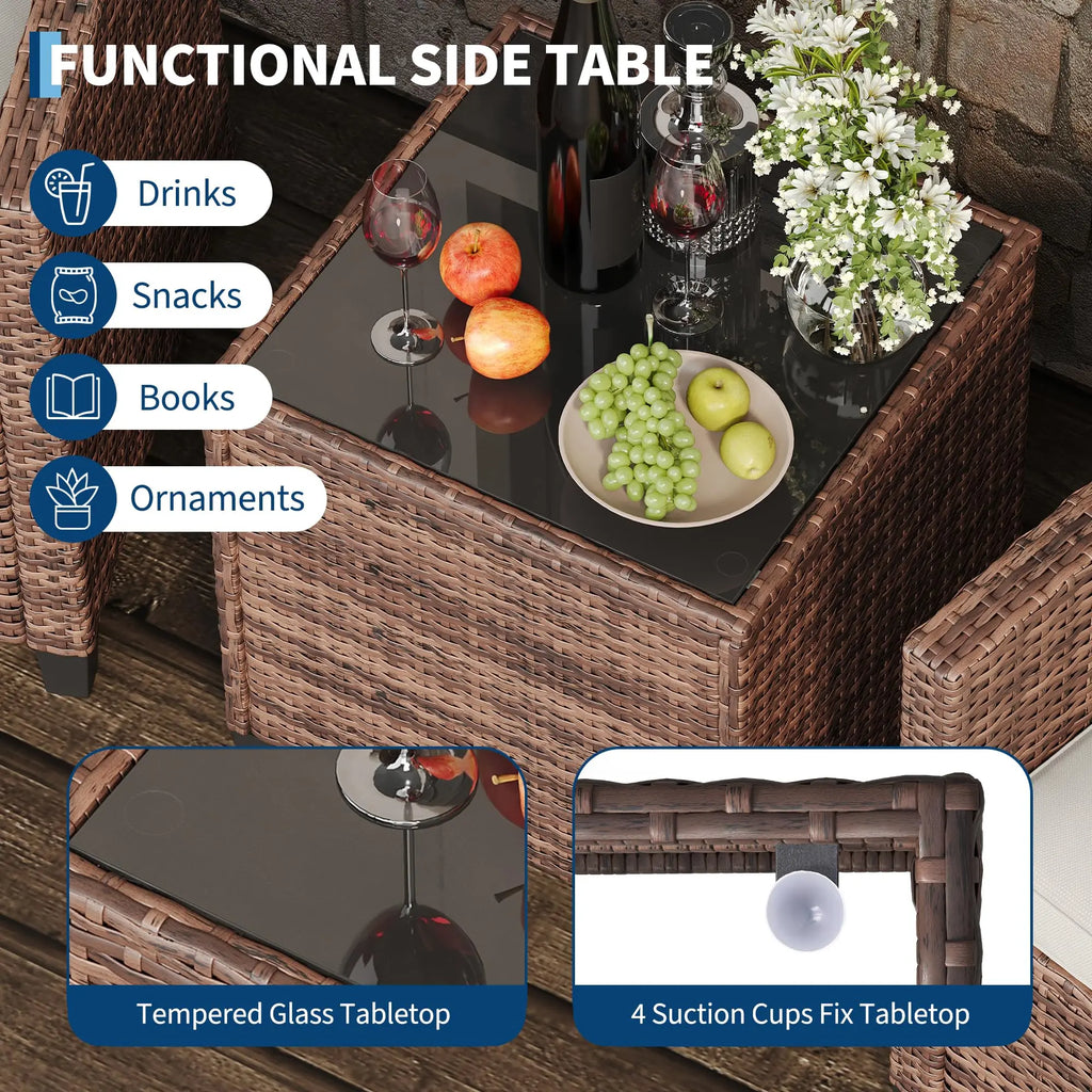 3-Pc. Wicker Furniture With Coffee Table