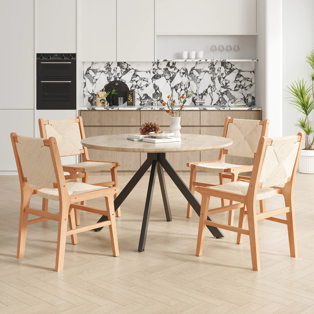 Set of 2 Wood Frame Chairs