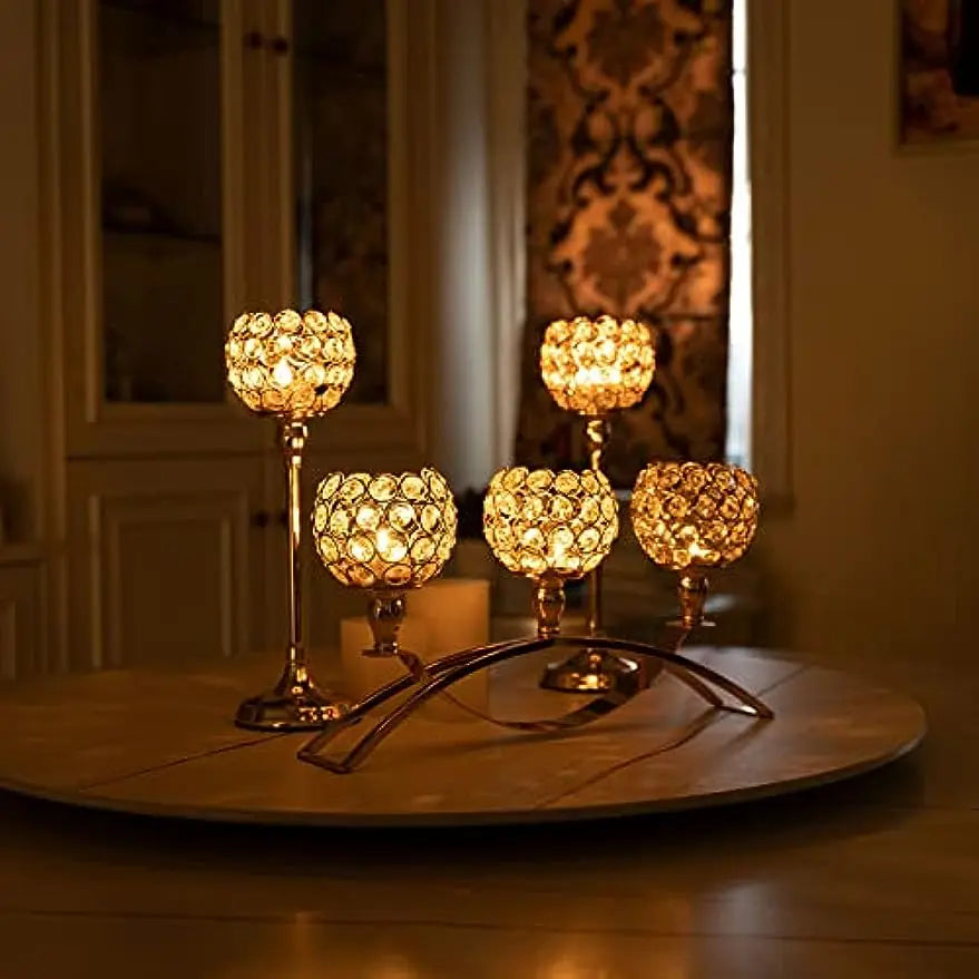 Gold 3-Arms Candle Holder