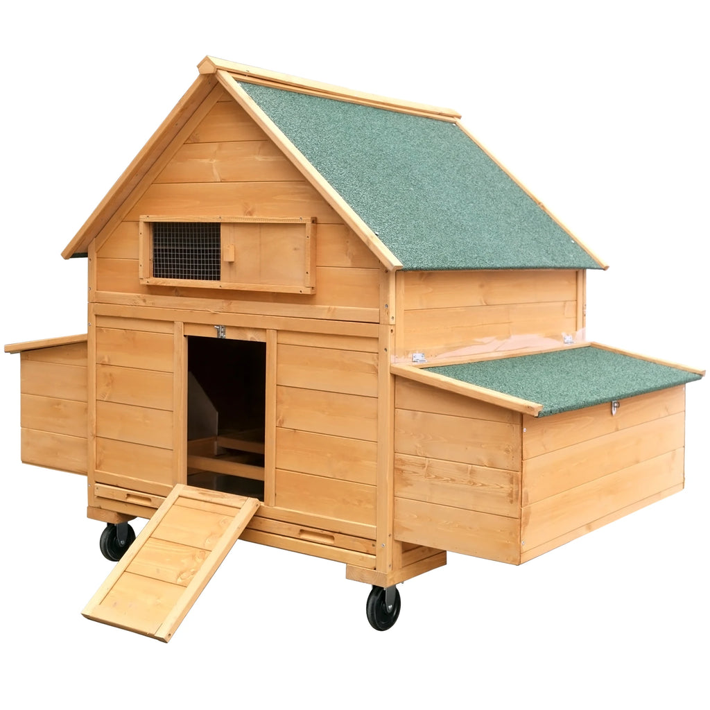 Large 6-8 Chicken Coop on Wheels with Nesting Box