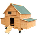 Large 6-8 Chicken Coop on Wheels with Nesting Box