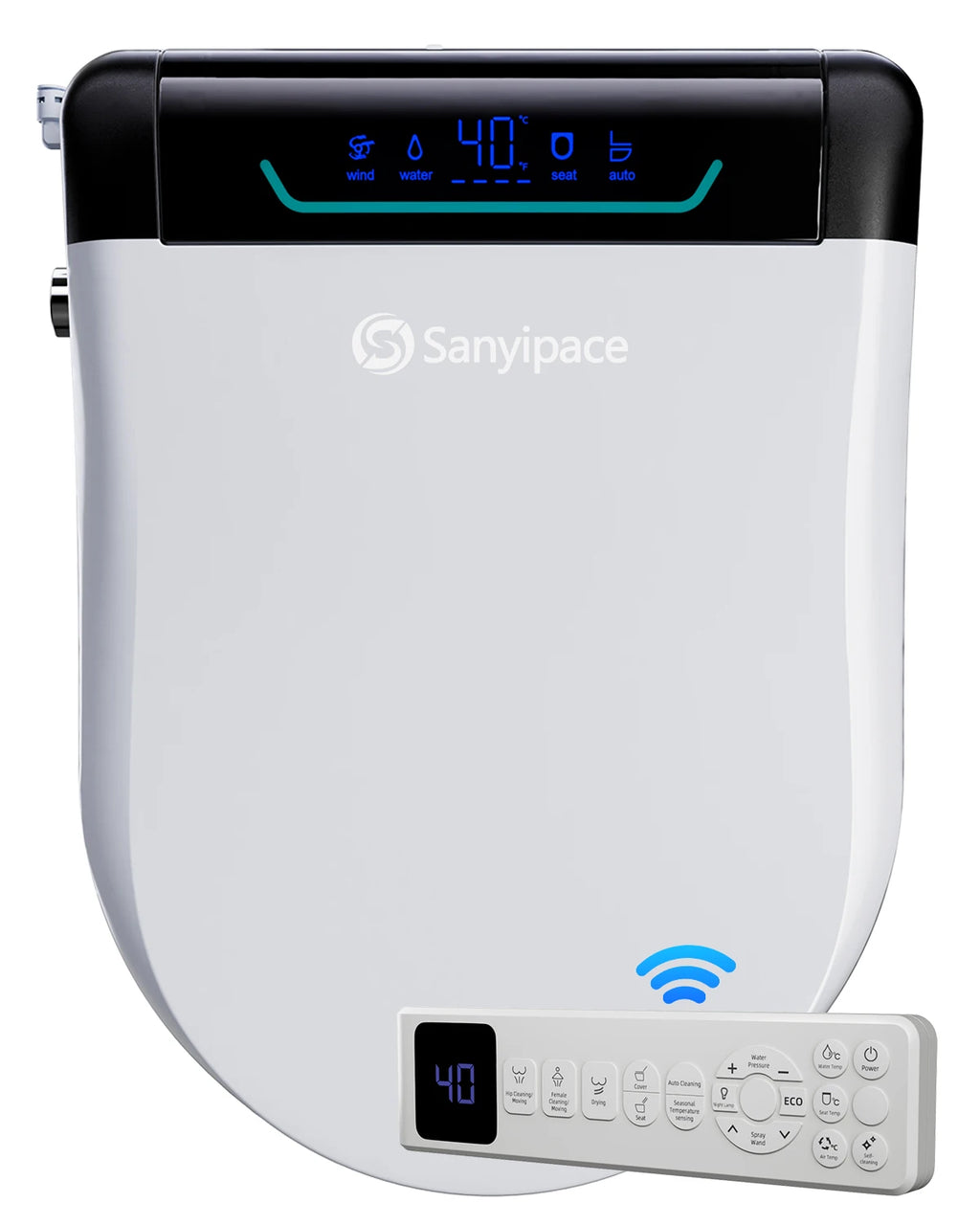 Elongated Smart Toilet Seat air dryer/light/remote control