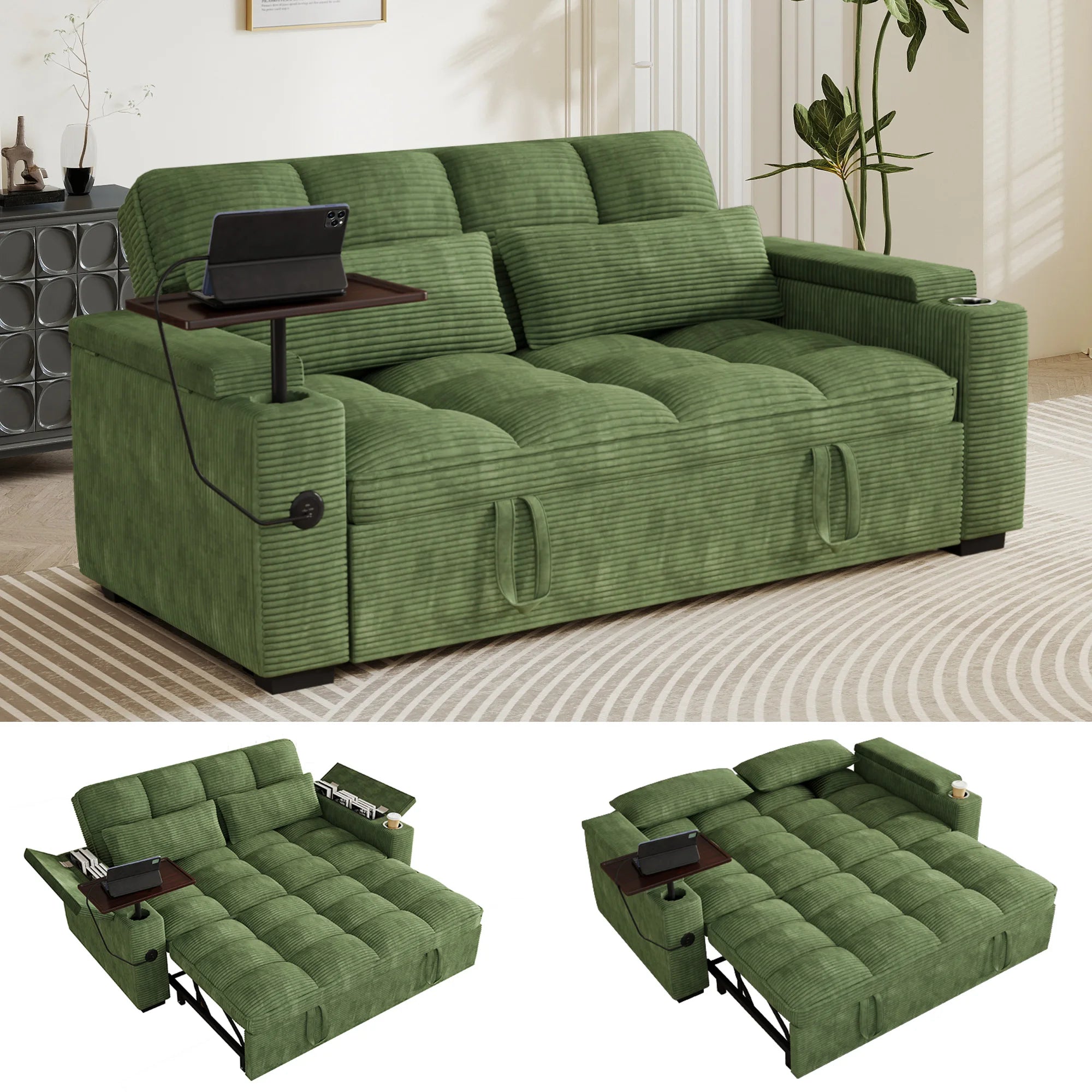 3-in-1 Folding Convertible Sofa Bed