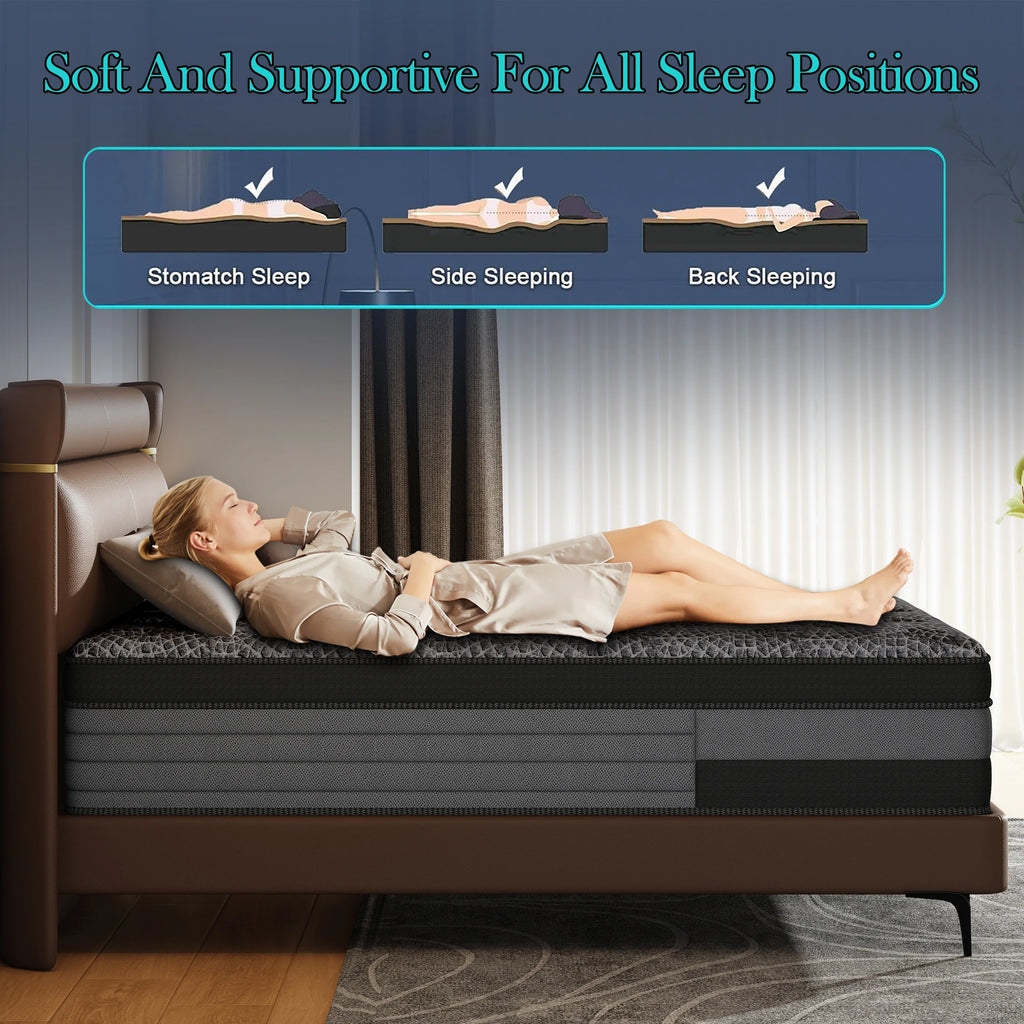 Memory Foam & Pocket Spring, Cooling, Breathable