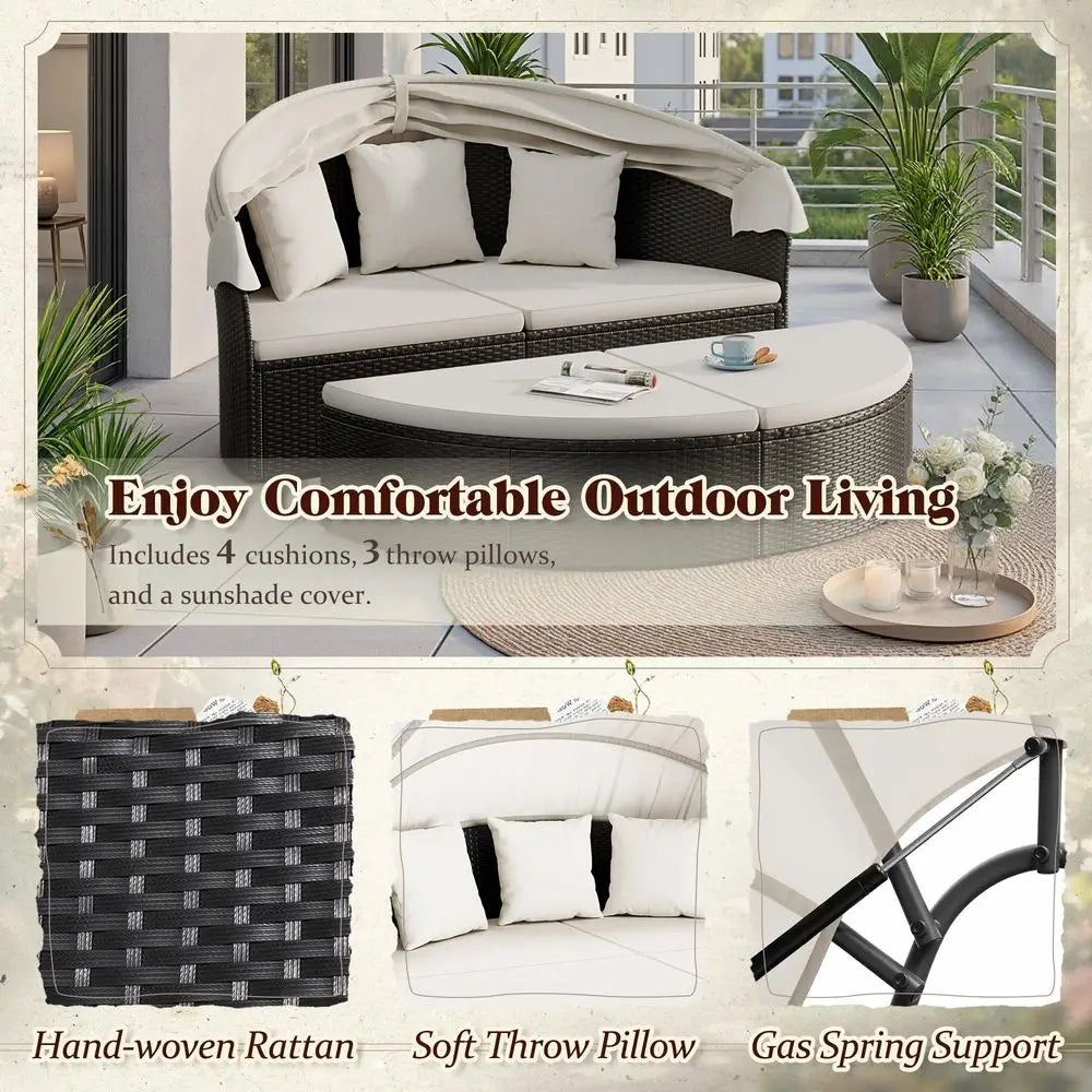 Daybed with Retractable Canopy
