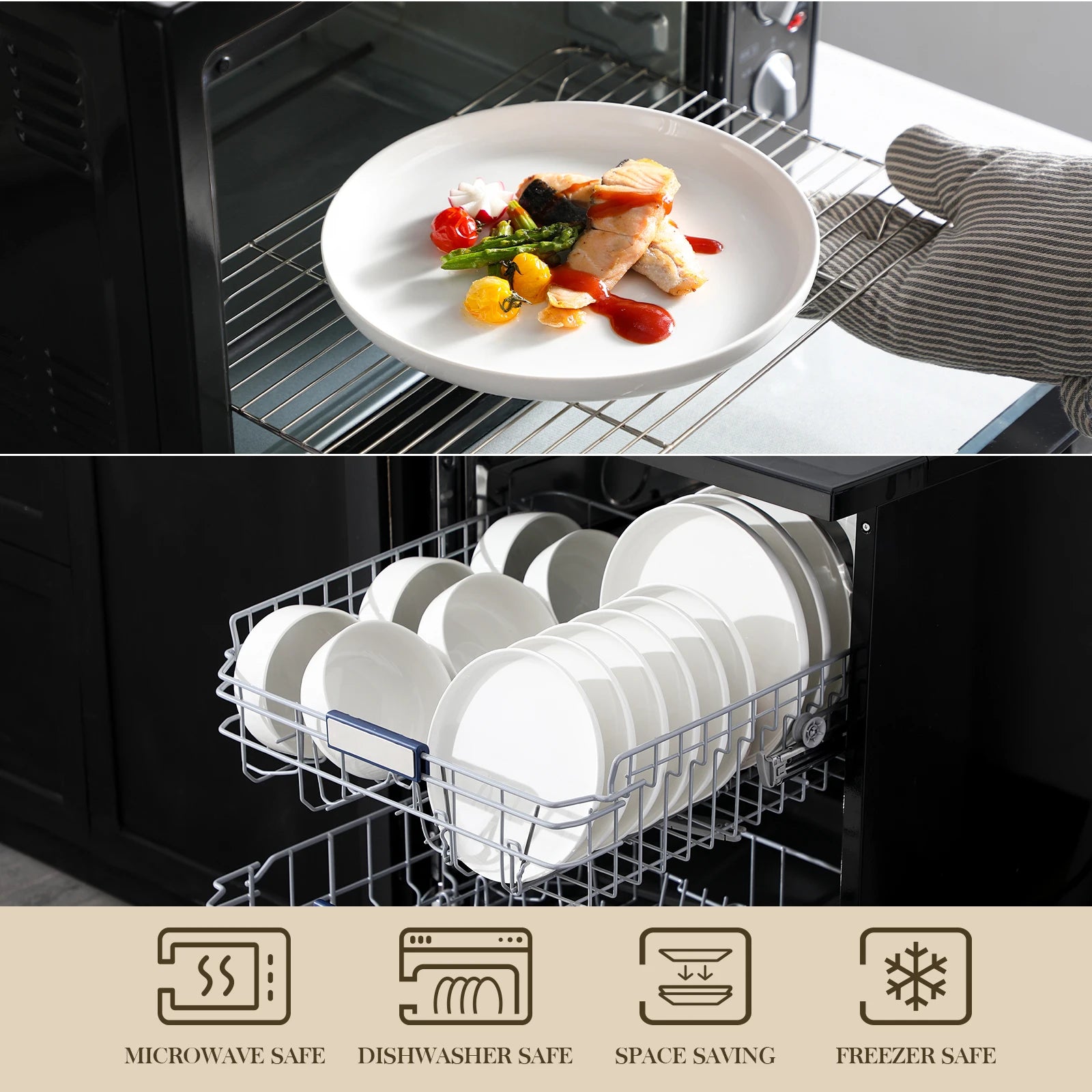 18/36-Pc. Porcelain Dinnerware Set