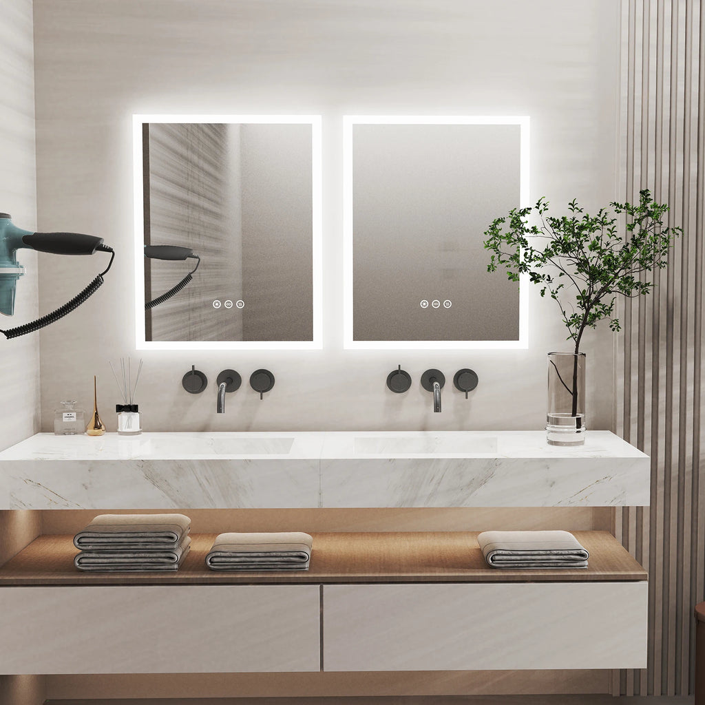 LED Mirror Wall Mount, Lights, Anti-fog  16x20 in