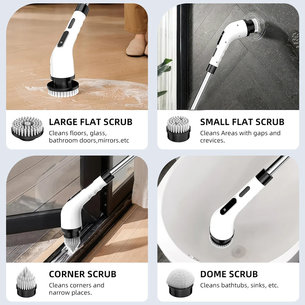 Cordless Rotating Scrubber Multifunctional For Bathroom/Kitchen