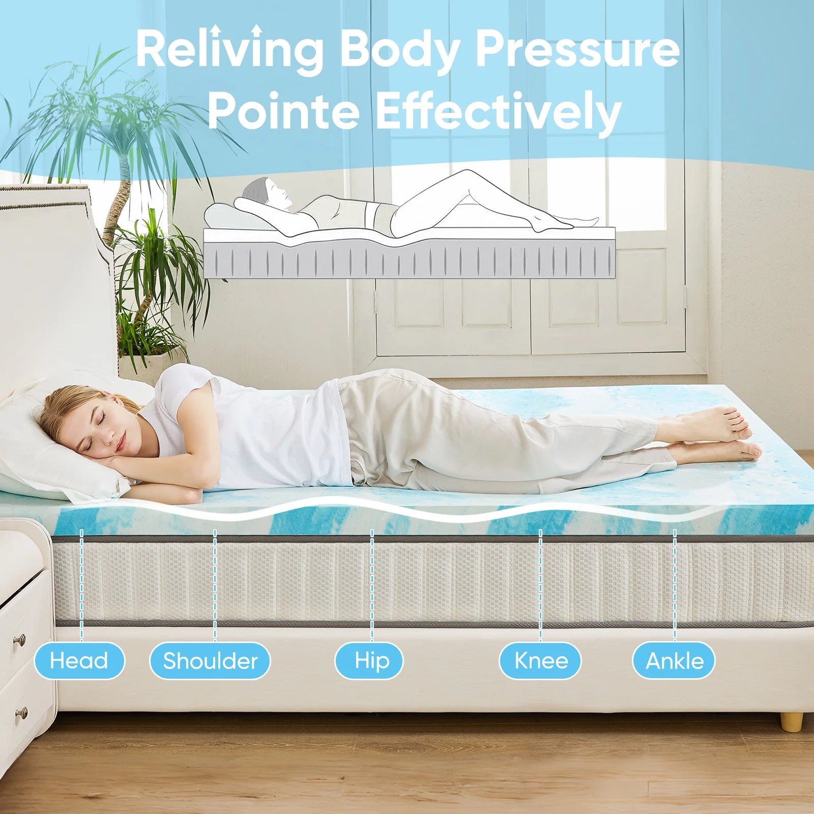 Queen Size Memory Foam Mattress Topper