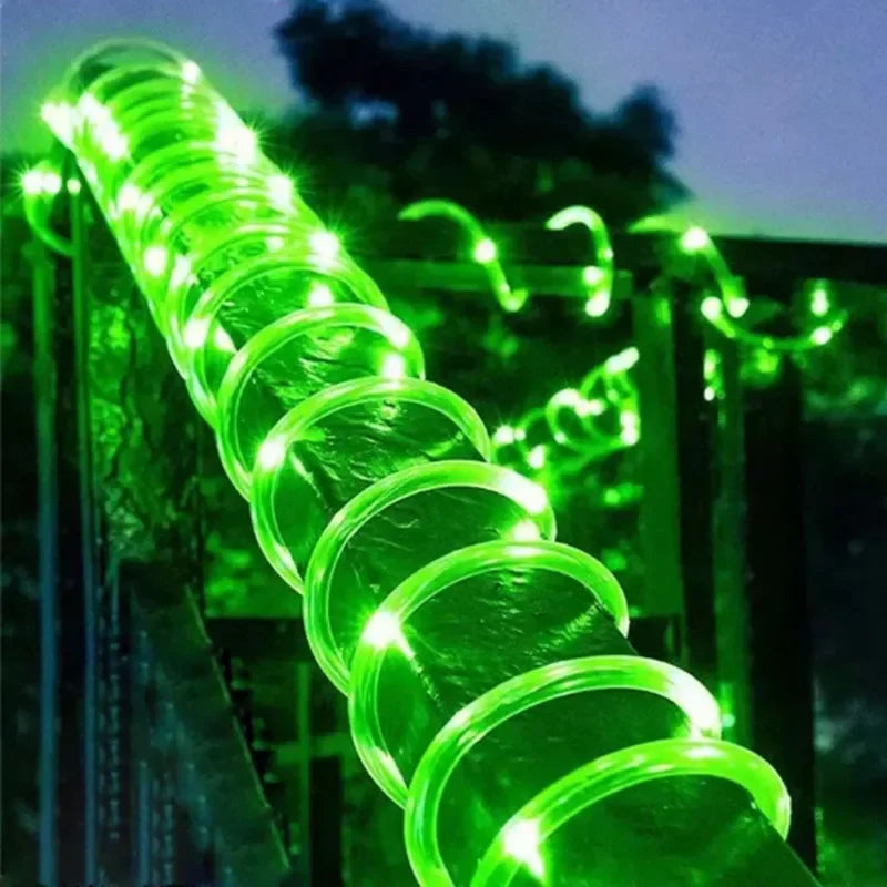 Solar Rope LED Lights Waterproof Outdoor w/ 8 Modes