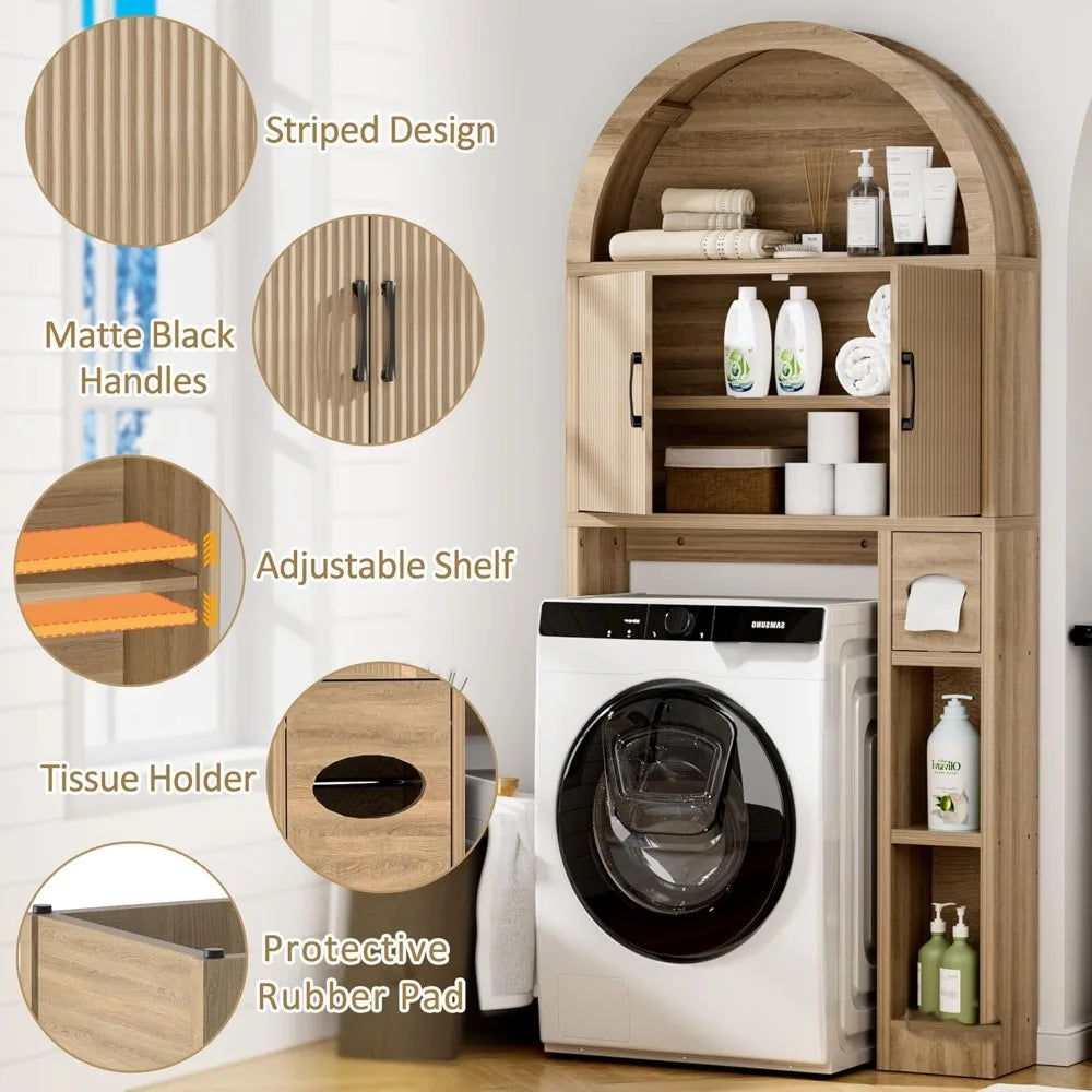 Over The Toilet Storage Cabinet, Bathroom Shelf Organizer Freestanding, Bathroom Arch Cabinet Over Toilet, Customized