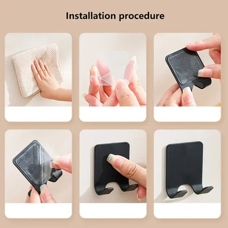 1/2/4/6Pcs Bathroom Razor  Punch-Free Holder/Hook