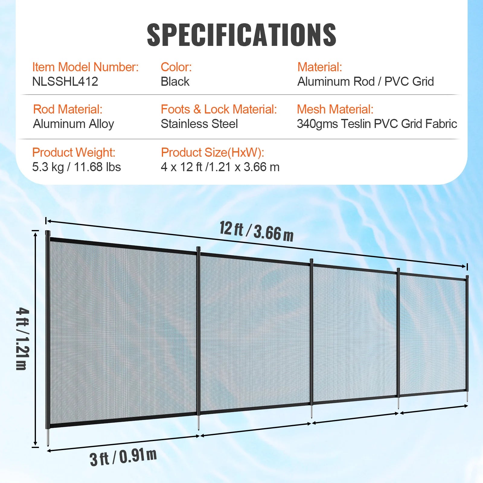 Removable Child/Pet Safety Pool Fencing