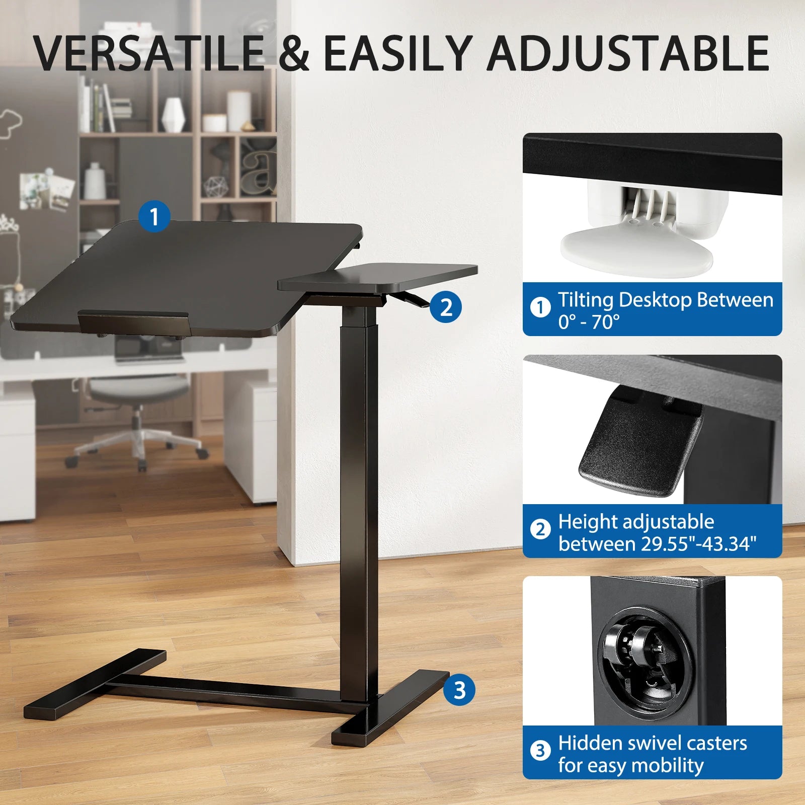 Overbed Bedside Flip Lap Desk