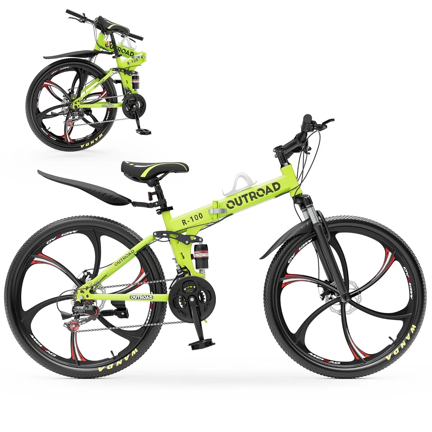 26" Folding Mountain Bike, 21 Speed
