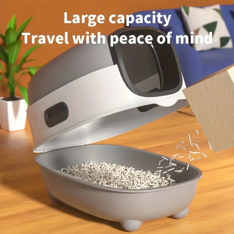 Cat Litter Box - Spacious, Foldable, Top-Entry Design