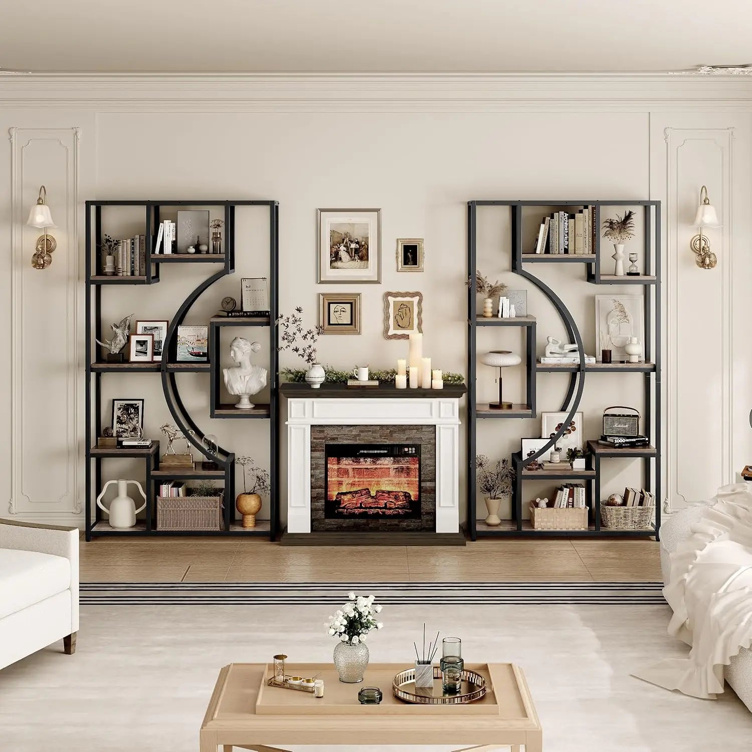 70.8" Tall Bookshelf Set of 2