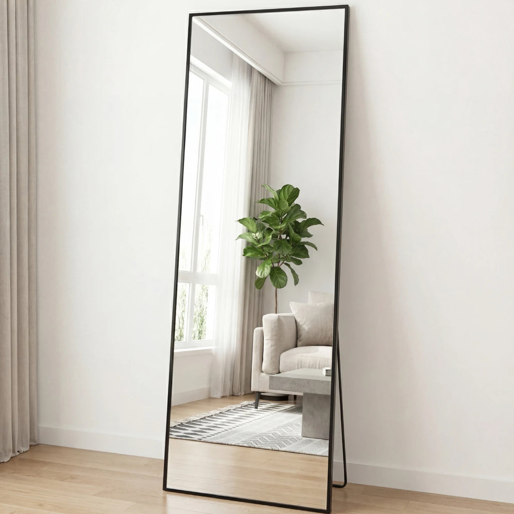 68"x26" Arched Full Length Mirror with Floor Stand