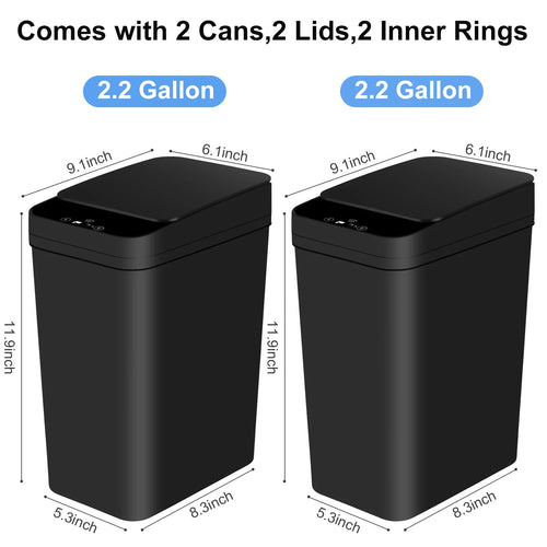2 Pk. Bathroom Automatic Trash Can
