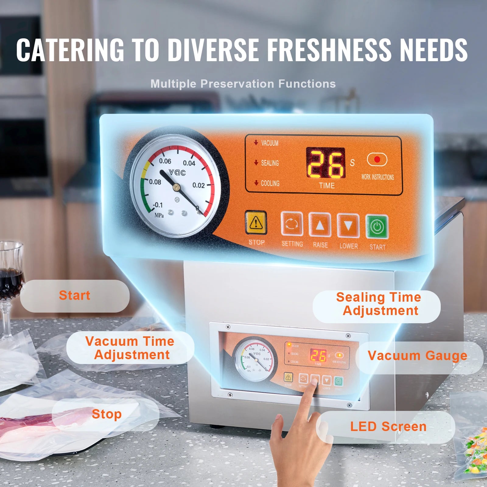 Chamber type wet food Vacuum Sealer Machine