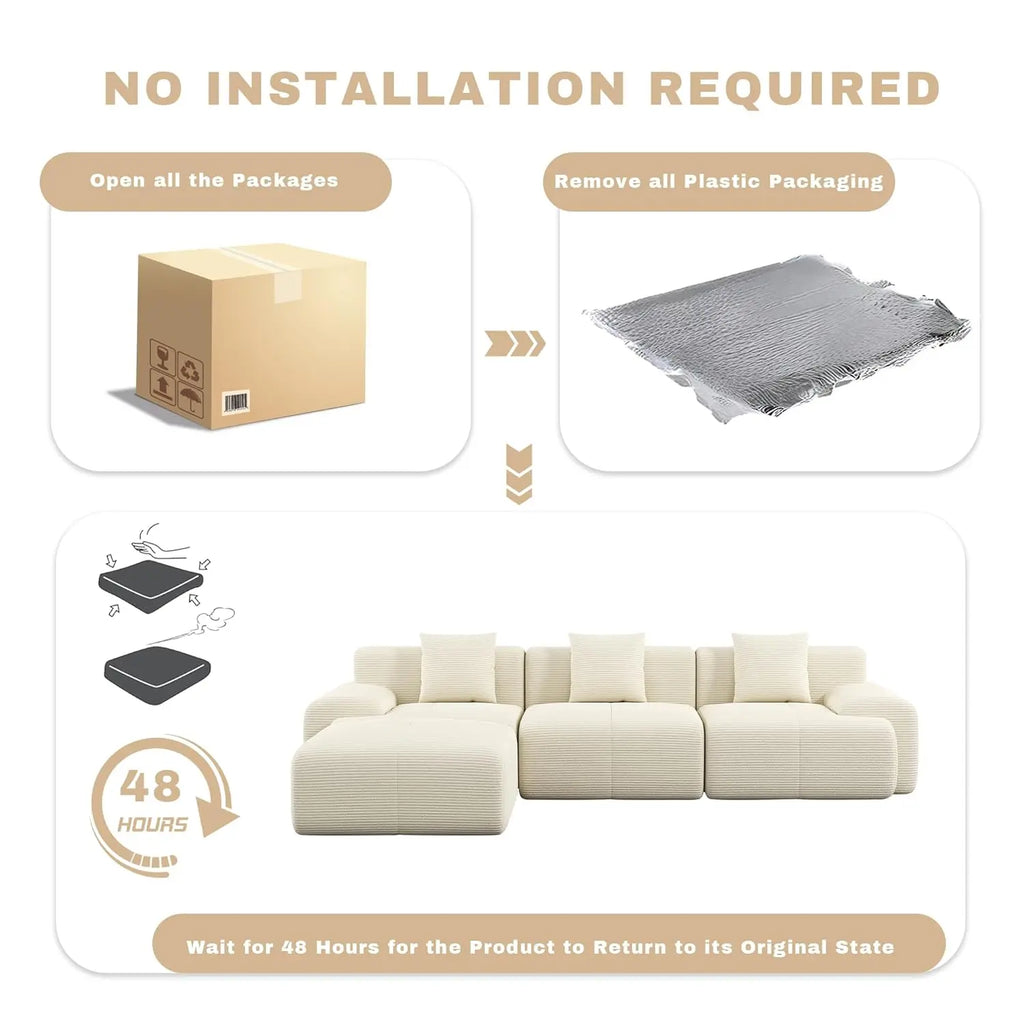 Modular Sectional Sofa with Ottoman