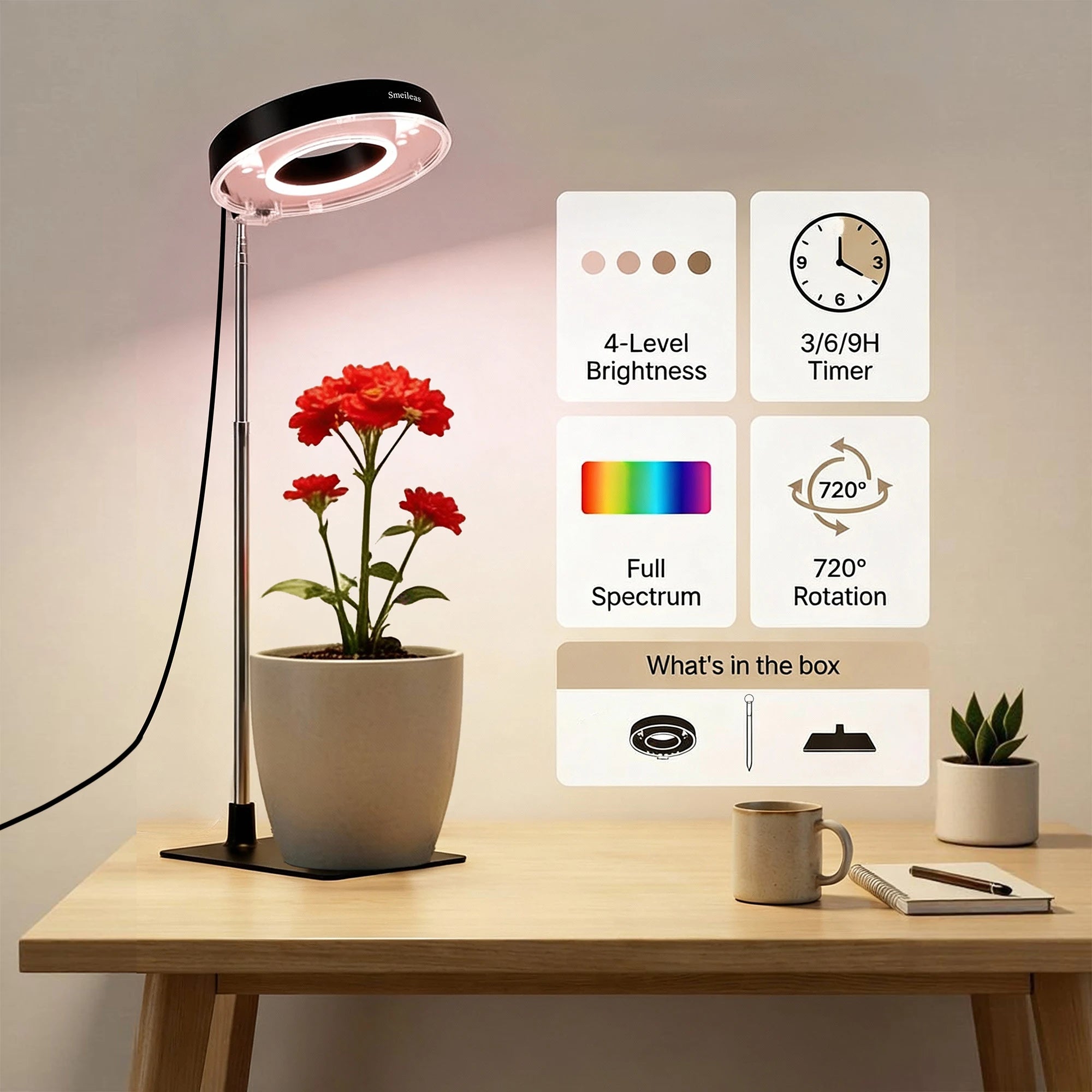 Full Spectrum Plant LED Grow Light with Magnetic Head