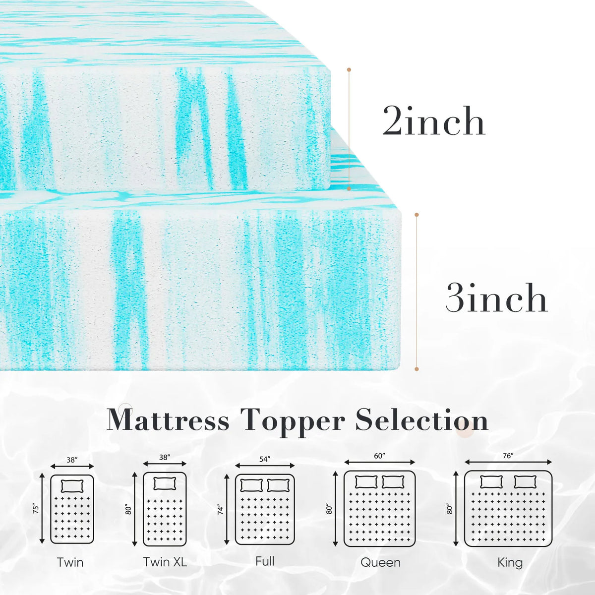 Queen Size Memory Foam Mattress Topper