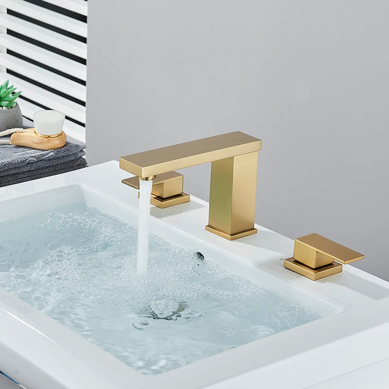 Brushed Golden Bathroom Stainless Steel Faucet