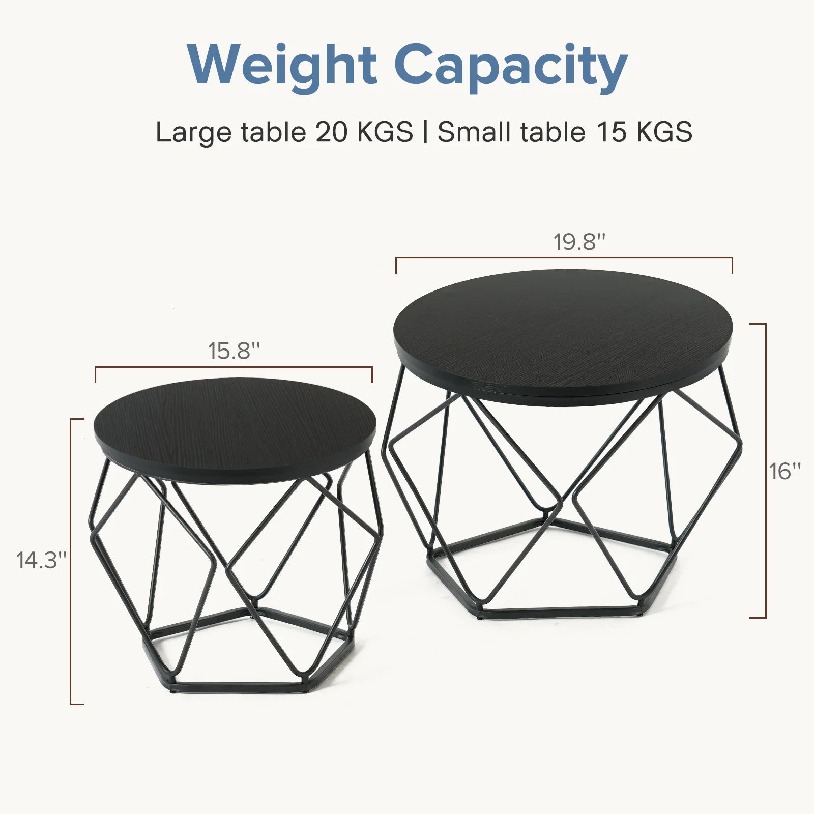 Round Coffee Table Set of 2