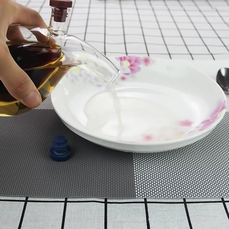 2-in-1 Double Layer Oil/Vinegar Glass Bottle