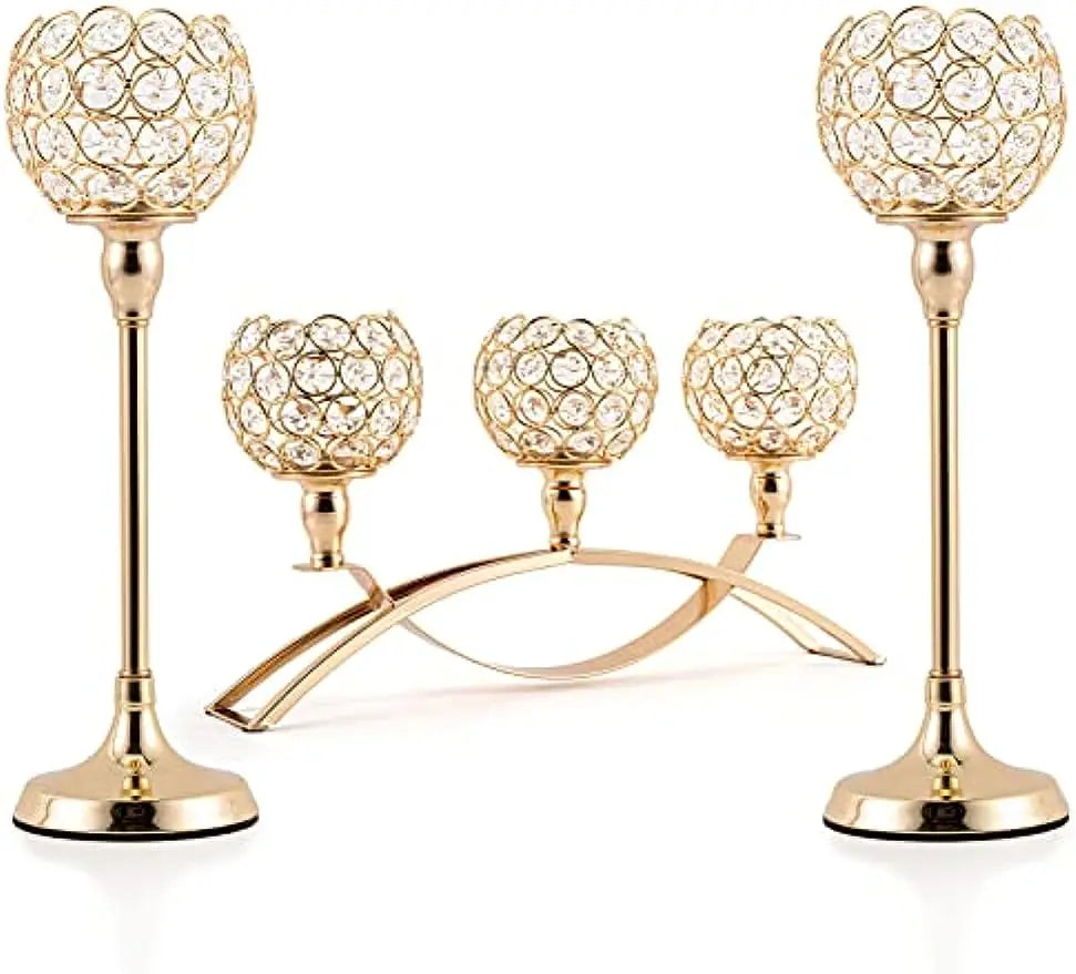 Gold 3-Arms Candle Holder