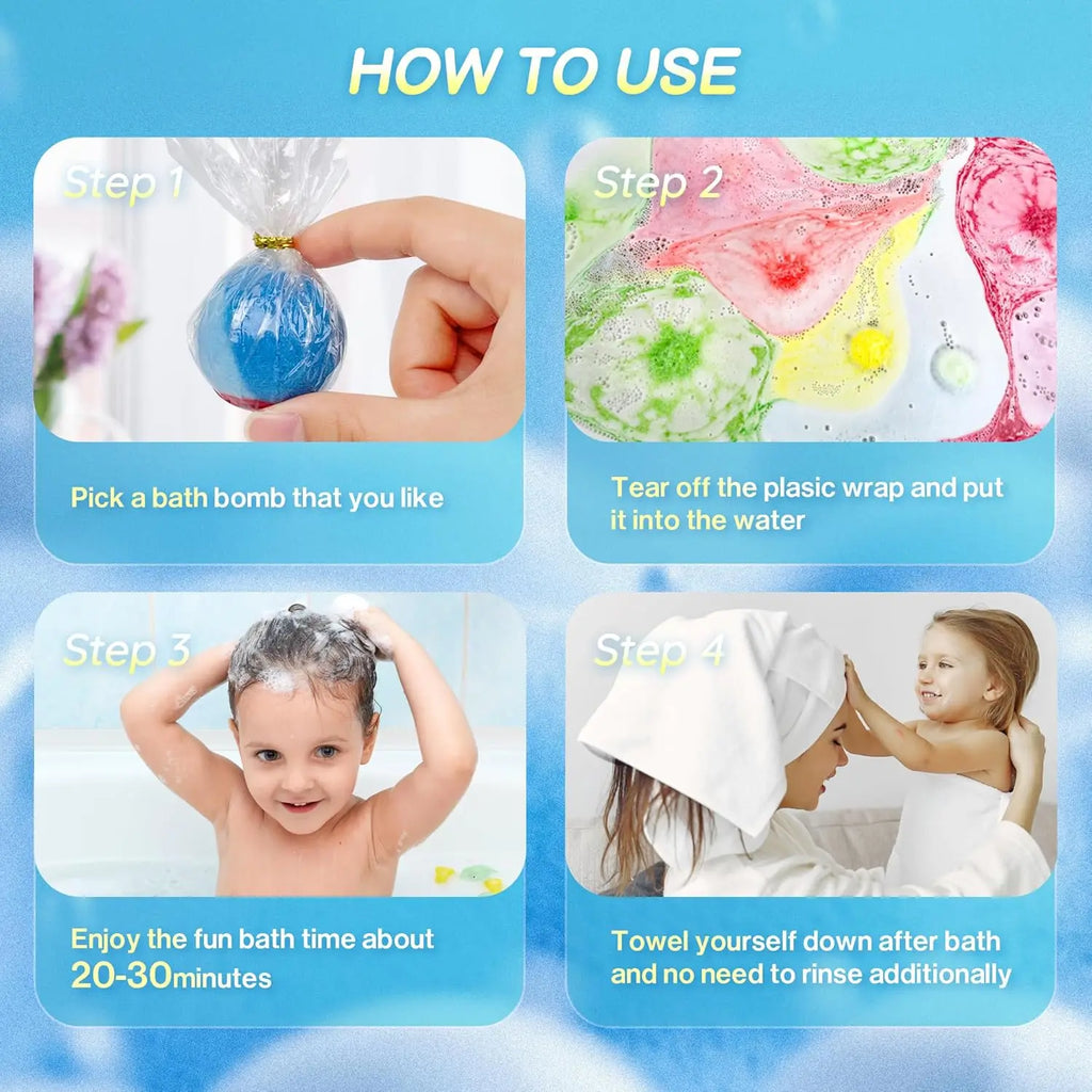 Kids Bath Bombs with Glow Toys Inside