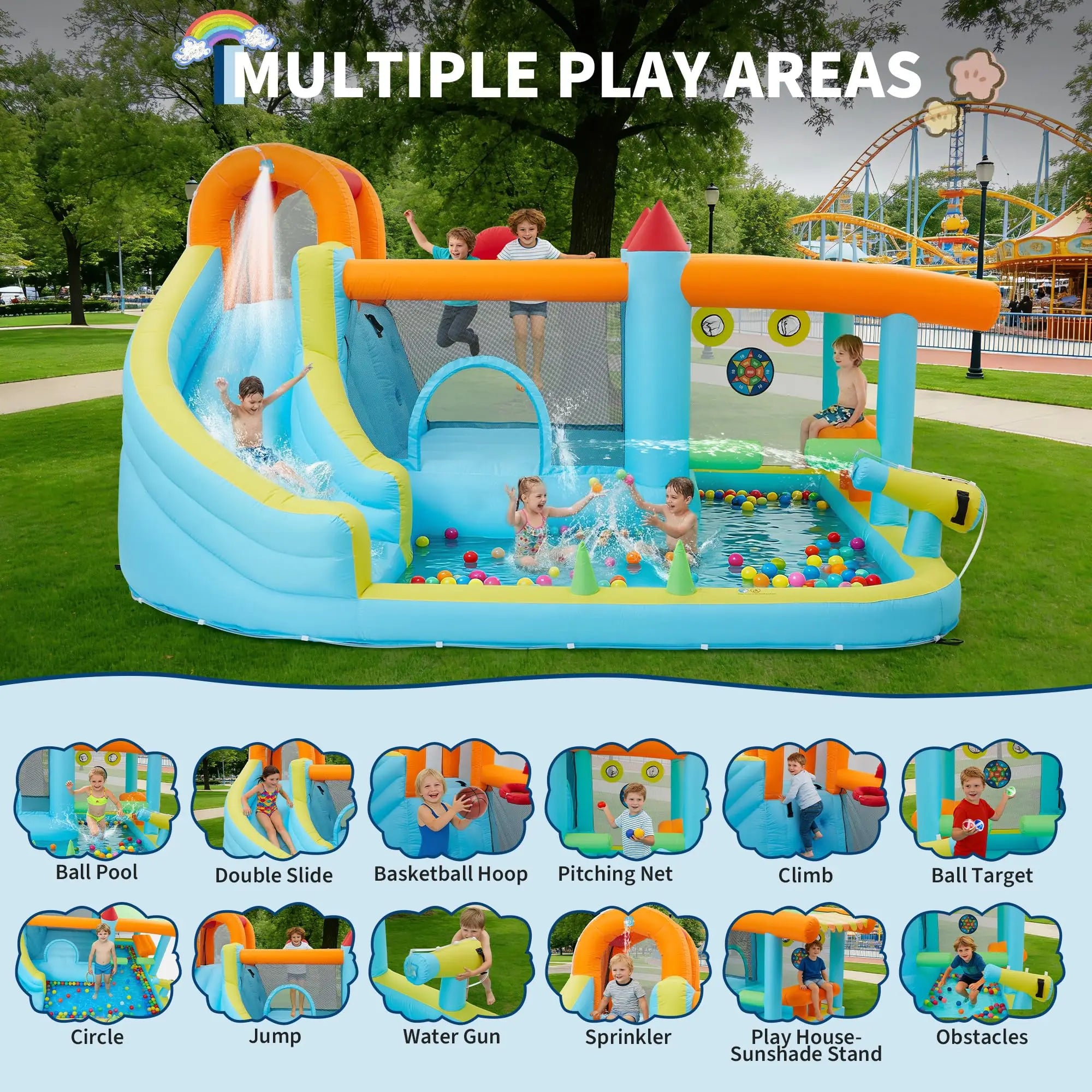 14x10FT Inflatable Wet Bounce House