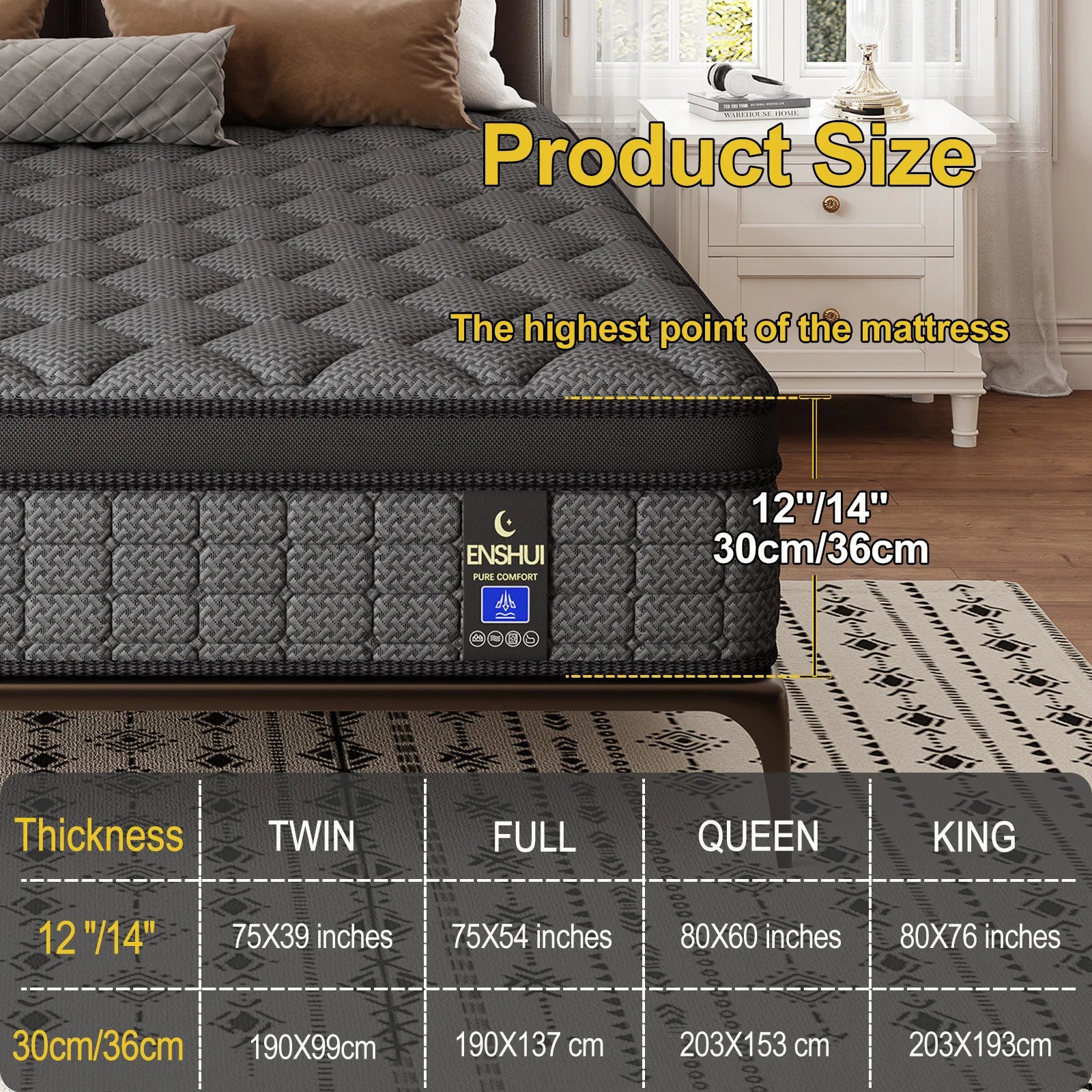 Mattress Memory Foam, Back Pain Relief, Pocket Spring