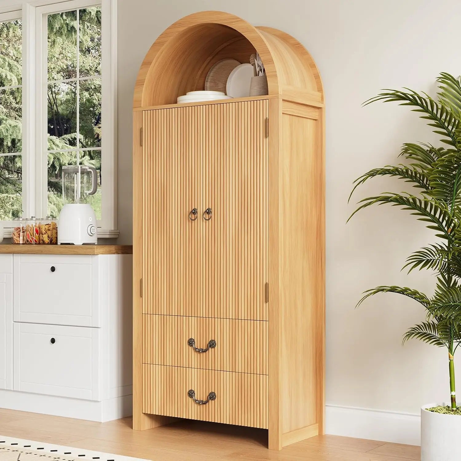 71" Arched Storage Cabinet