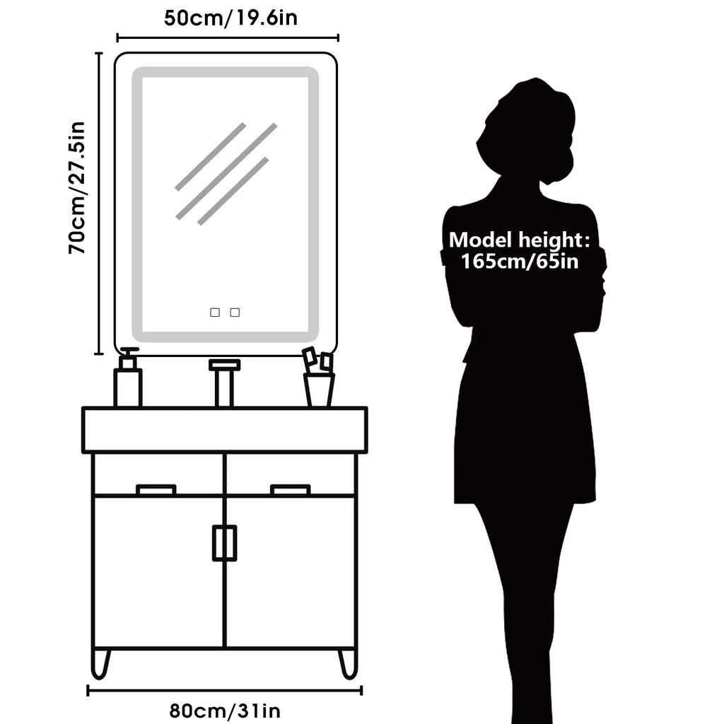LED Mirror with Backlit Lights