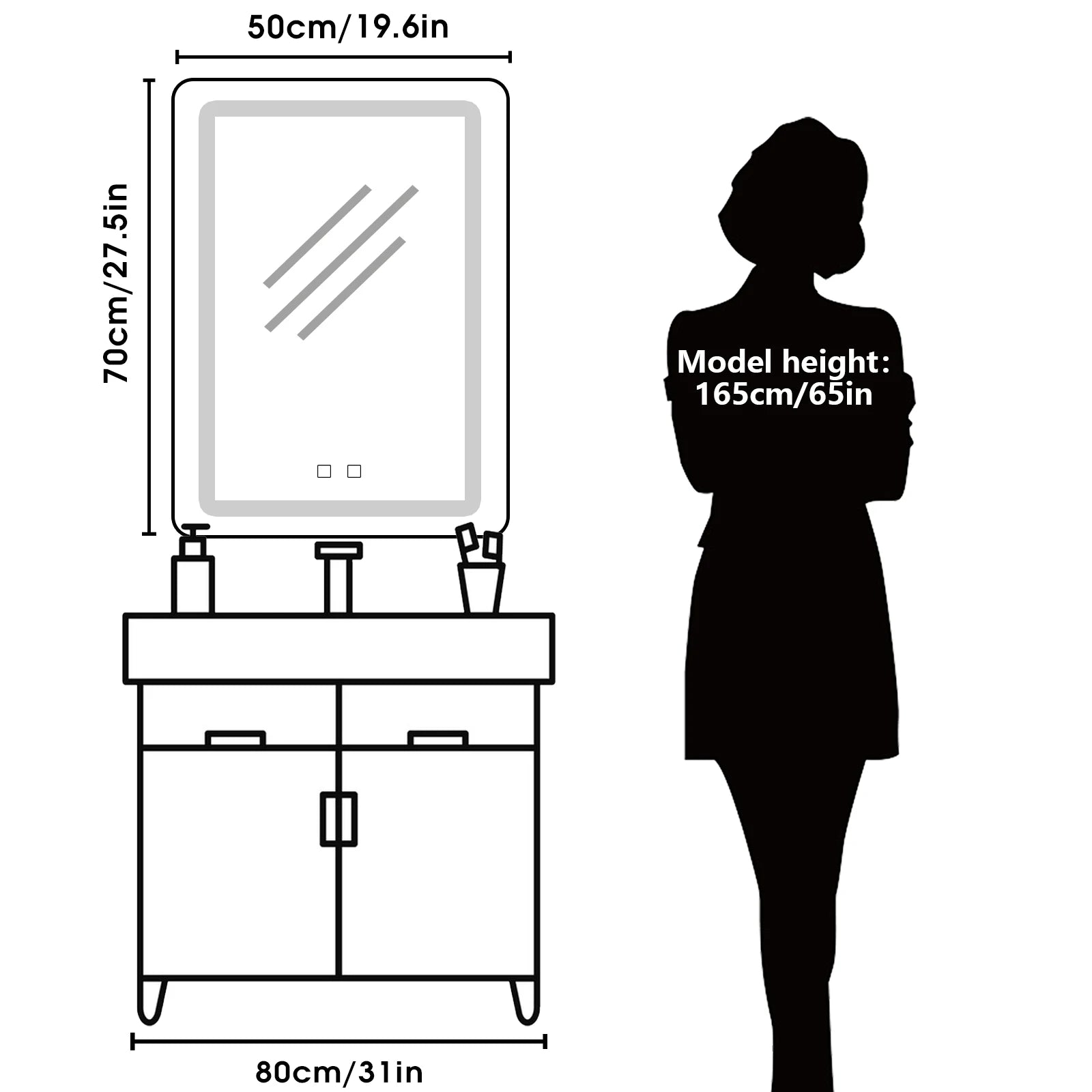 LED Mirror with Backlit Lights