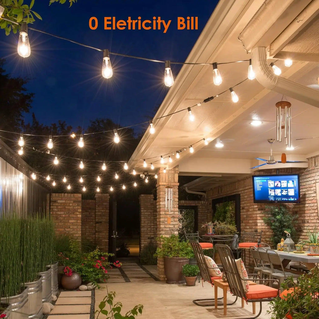 50FT String Lights Solar Powered with Remote, Waterproof