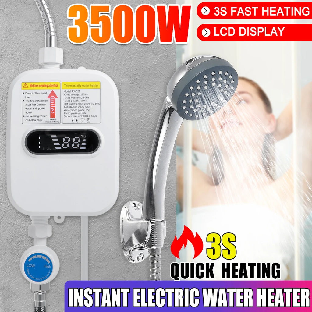 Instant Tankless Electric Water Heater Temperature Display