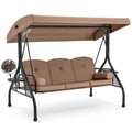 3 Seat Outdoor Porch Swing Bed with canopy